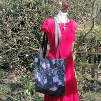 Große Handgemachte Kunstleder Tasche – Florale Schultertasche – Elegante Tote Bag mit Baumwollfutter – Statement-Tasche Bild 9