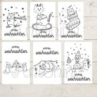Katzen Weihnachtskarten, DOWNLOAD, JPG PNG Bild 2