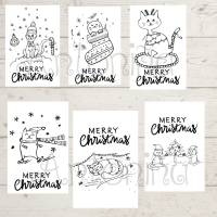 Katzen Weihnachtskarten, DOWNLOAD, JPG PNG Bild 3