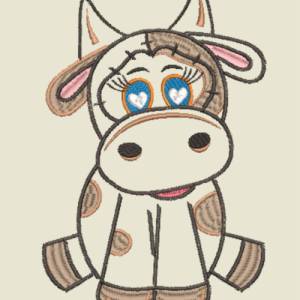 Stickdatei Applikation Kuh Helga in 3 Größen, Maschinenstickerei, Stickmuster mit Tiermotiv Bild 2