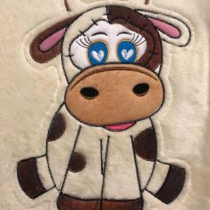 Stickdatei Applikation Kuh Helga in 3 Größen, Maschinenstickerei, Stickmuster mit Tiermotiv Bild 3