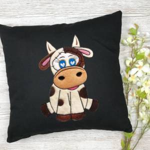 Stickdatei Applikation Kuh Helga in 3 Größen, Maschinenstickerei, Stickmuster mit Tiermotiv Bild 4