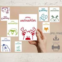 lustige Tiere, Weihnachtskarten, DOWNLOAD, JPG PNG Bild 1