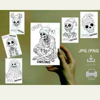 gruselige Weihnachtskarten, DOWNLOAD, JPG PNG Bild 1