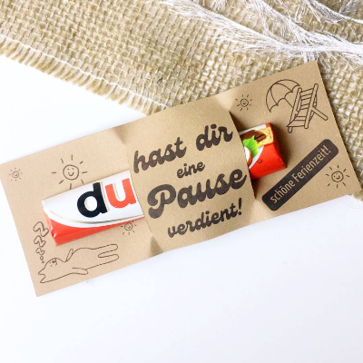 Druckvorlage Geschenk Ferienstart, Abschiedsgeschenk, letzter Schultag, Geschenk Ferien für Schüler, Kleinigkeit Lehrer