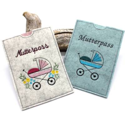 ITH Stickdatei Mutterpass Kinderwagen