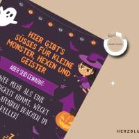 Halloween Türschild zum Selbstausdrucken – Gruselige Dekoration für Trick-or-Treat & Bild 5