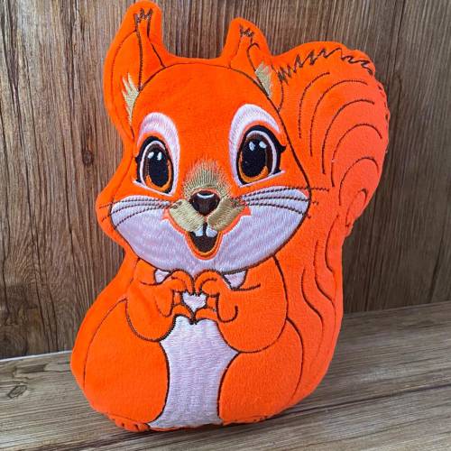 Stickdatei ITH Eichhörnchen Fritzi für Rahmen 13 x 18 cm, Maschinenstickerei, ITH Stickmuster mit Tiermotiv