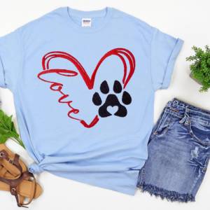 Stickdatei Loveherz double Hundepfote in 6 Größen, Maschinenstickerei, Stickmuster mit Hundemotiv Bild 5