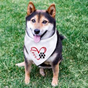 Stickdatei Loveherz double Hundepfote in 6 Größen, Maschinenstickerei, Stickmuster mit Hundemotiv Bild 8