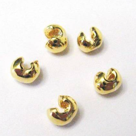 4 Kaschierperlen 4 mm Kalotten Silber 925 vergoldet Endkappen Verdeckperlen Schmuckabschluss