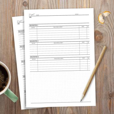 Projektplan A4 PDF | 2 Varianten zum Download | Meilensteinplanung & Notizen