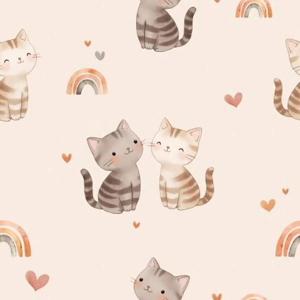 Baumwollstoff Stoffe Mit Katzen Stoff, Meterware Katzen