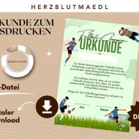Fußball Urkunde als Mitgebsel für den Kindergeburtstag | Geschenktüte für Kinder | Fußballturnier Bild 1