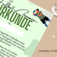 Fußball Urkunde als Mitgebsel für den Kindergeburtstag | Geschenktüte für Kinder | Fußballturnier Bild 4