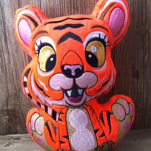 Stickdatei ITH Tiger Lilli für Rahmen 20x30 cm, Maschinenstickerei, ITH Stickmuster mit Tiermotiv