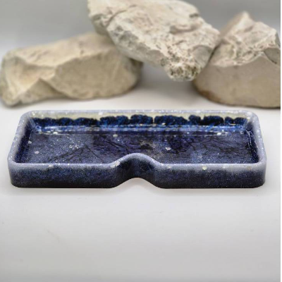 Brillenablage eckig blau
