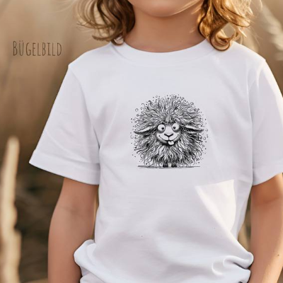 Bügelbild „Verrücktes Schaf“ – witziges DIY-Motiv für Kleidung & Accessoires - 10 cm x 10 cm