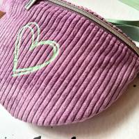 Unikat / Trendy Crossbag / Crossbody / HipBag / Bauchtasche / Gürteltasche / Umhängetasche aus Lila Cord Bild 2