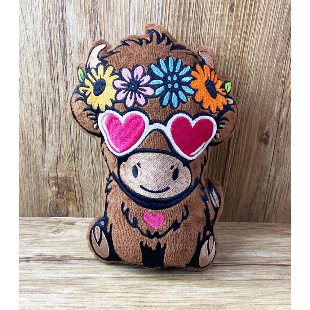 Stickdatei ITH Rind Maja für Rahmen 13x18 cm, Maschinenstickerei, ITH Stickmuster mit Tiermotiv Bild 1