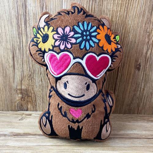 Stickdatei ITH Rind Maja für Rahmen 13x18 cm, Maschinenstickerei, ITH Stickmuster mit Tiermotiv