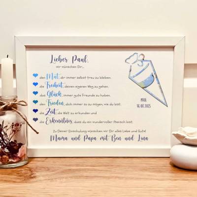 Personalisiertes Geldgeschenk zum Schulanfang für Jungen | Einschulungsgeschenk mit Namen und Datum