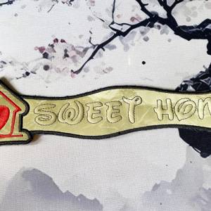 Stickdatei 3D-Anhänger SWEET HOME, Maschinenstickerei, Stickmuster mit Trapunto-Effekt, 3D-Stick, Lesezeichen Bild 4