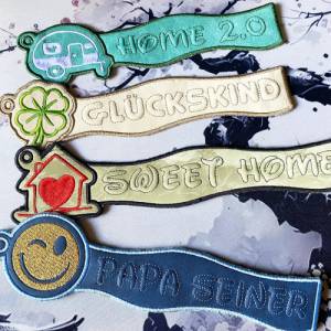 Stickdatei 3D-Anhänger SWEET HOME, Maschinenstickerei, Stickmuster mit Trapunto-Effekt, 3D-Stick, Lesezeichen Bild 7