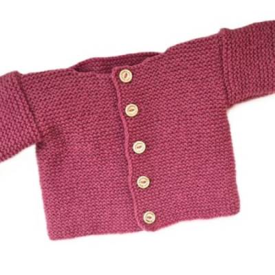 Bio Strickjacke in Rosa und der Größe 62/68