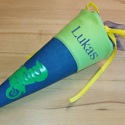 Schultüte mit Namen / Vorschultüte mit Namen, Geschwister Schultüte - Motorrad-Kids