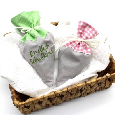 ITH Stickdatei zweifarbig Schultüte Zuckertüte aus Stoff Blankodatei verschiedene Größen