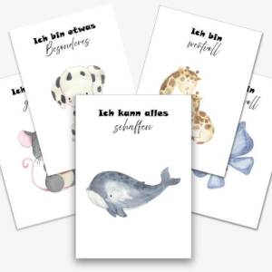 16 Affirmationskarten für Kinder PDF | Affirmationskarten Kinder ausdrucken | Kartenformat A6 | Mutmacherkarten für Kind Bild 1