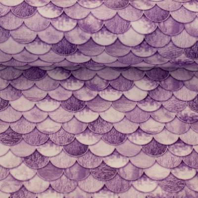 Mermaid, Baumwolle Meerjungfrau Schuppen, flieder  Oeko-Tex 100 (1m/ 12,00€) 