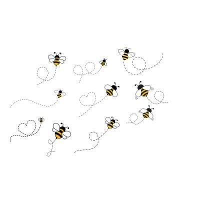 Bienen Weg Bee Bundle PNG SVG Datei - Download Plotterdatei - Plotter File - Queen Bee Honigbiene Bienenweg gepunktete 