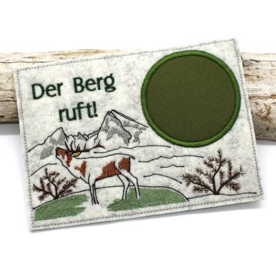 Stickdatei Mugrug Untersetzer Hirsch Berge