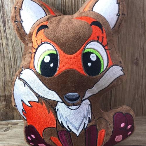 Stickdatei ITH Fuchs Aldebar für Rahmen 16x26 cm, Maschinenstickerei, ITH Stickmuster mit Tiermotiv