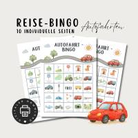 Reisespiel für Autofahrten Bingo, Autofahrtspiele Kinder Reisespiele, Beschäftigung im Auto, PDF Druckvorlage Bild 1
