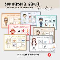 Sortierspiel Berufe, Bildkarten Kindergaren, Sortierspiel Kleinkind, Lernspiel PDF zum Ausdrucken, Kita Legespiel, PDF D Bild 1