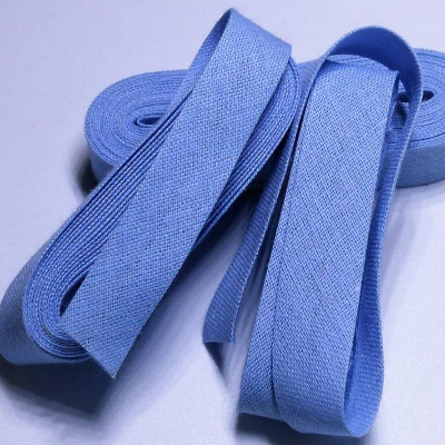 Schrägband, Kantenband, vorgefalzt 15 mm, Baumwolle, hellblau, Einfassband, 3 Meter, waschbar, DIY Nähen