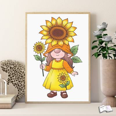 Digiset & Plott Sonnenblumen Wichtel Gerda – Digitale Datei für Plotten, Sublimation & Laser