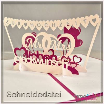 Plotterdatei: Pop-up-Karte „Hochzeit“ – Für den schönsten Tag im Leben!