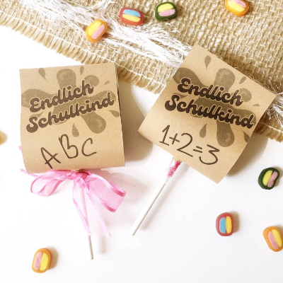 Druckvorlage Endlich Schulkind, Geschenk Einschulung, 1. Klasse, Lolly, Erstklässler, Schultüte, Schulanfang