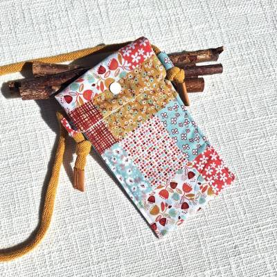Handytasche zum Umhängen Brustbeutel bunt Patchwork