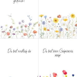 Schwangerschafts-Meilensteinkarten mit Blumen-Design + Schwangerschafts-Countdown – Digitaler Download für A6-Karten Bild 5