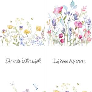 Schwangerschafts-Meilensteinkarten mit Blumen-Design + Schwangerschafts-Countdown – Digitaler Download für A6-Karten Bild 6