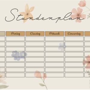 Stundenplan Flowers für Schüler, Lehrer und Studenten zum Ausdrucken o. Digital für Goodnotes I A4 Format I PDF Datei I Bild 2