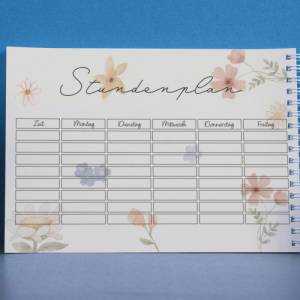 Stundenplan Flowers für Schüler, Lehrer und Studenten zum Ausdrucken o. Digital für Goodnotes I A4 Format I PDF Datei I Bild 4