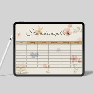 Stundenplan Flowers für Schüler, Lehrer und Studenten zum Ausdrucken o. Digital für Goodnotes I A4 Format I PDF Datei I Bild 5