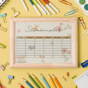 Stundenplan Flowers für Schüler, Lehrer und Studenten zum Ausdrucken o. Digital für Goodnotes I A4 Format I PDF Datei I Bild 6