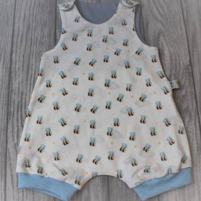 Kurzer Sommer-Strampler/Strampelhose *Bienchen*, Gr. 44 bis 98 machbar, genderneutral